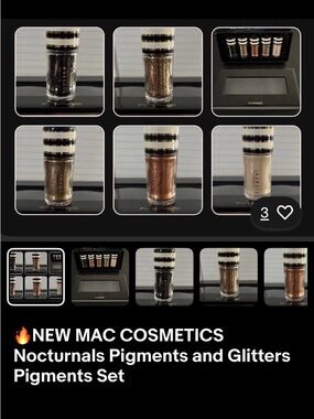 🔥NEW MAC COSMETICS Nocturnals Pigments & Glitters Set GIFT MAKEUP BRUSH INCLUDED